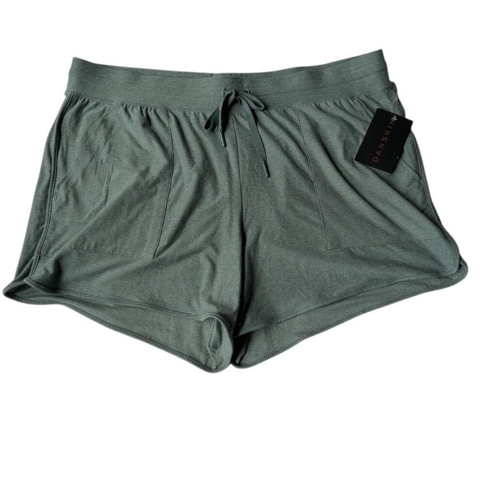 Danskin LIGHT GREEN Heather Stretch Shorts Women Size XL Sports.